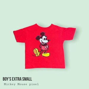 Extra Small boys red Pixelated Mickey shirt